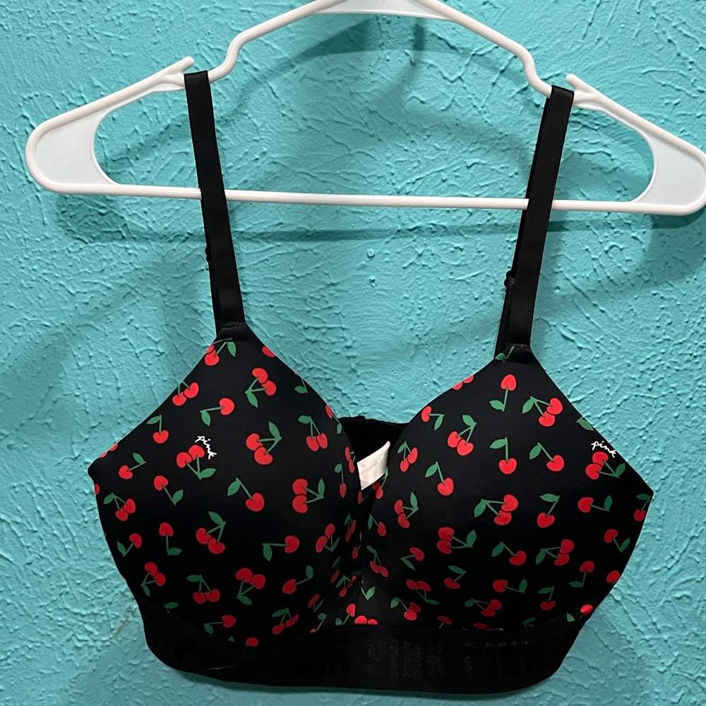 Pink full coverage bra.